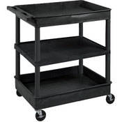 TC121 32 x 24  Three Shelf Heavy duty Utility Cart (Black)