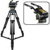 S424 C20S Carbon Fiber Tripod System   consists of: S422 C20S Head, H604 2 Stage Heavy Duty Tripod and On Ground Spreader   Supports 61 lbs