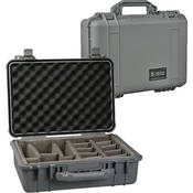 1504 Waterproof 1500 Case with Padded Black Dividers (Silver)