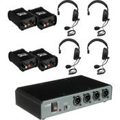 COM40FCS 4 Headset Wired Intercom System with H200S Single Sided Headsets
