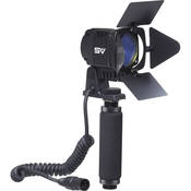 SV950 DC Interview Video Light with Built in Barndoors and Dichroic and Diffusion Filters (V AC)