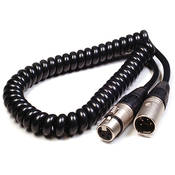 9450 4 pin XLR Male to 4 pin XLR Female Coiled Power Cable   650mm, 2 ft