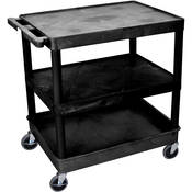 TC221 32 x 24  Three Shelf Heavy duty Utility Cart (Black)