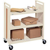 Mobile Flat Shelf Book & Utility Truck (Putty Beige)