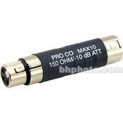 MAX10 In Line Pad with 10 dB of Mic Attenuation   XLR Barrel