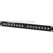 16XBR Patchbay, Sixteen, 75 ohm BNC Jacks (Straight Thru), Recessed Front, Rackmountable (1RU)