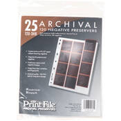 Archival Storage Page for Negatives, 6x6cm (120), 3 Strips of 4 Frames, Vertical, (Hanger or Binder)   25 Pack