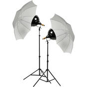 Tungsten Two Floodlight Kit with 6  Stands & Umbrella Kit
