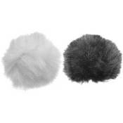 Universal Furry Lavalier Windjammer (Pair)   Black & White