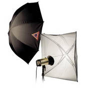Umbrella with Adjustable Frame   White with Black Backing   45