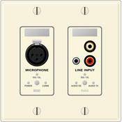 RAD 2 2 Gang Wall Plate with 1 Microphone and 1 Line Input (Ivory)
