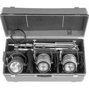 Tweenie II and Teenie Tungsten 3 Light Combo Kit   consists of: 2 Tweenie II 650W Fresnels, 1 Teenie Mole 650W Open Face Light, Barndoors, Scrims, Kit Stands   NO Bulbs   1950 Total Watts