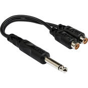 Mono 1 4  Male to 2 RCA Female Y Cable   6