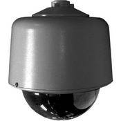 DF8 PG E1 8  Environmental Gray Pendant Mount Dome w Opaque Black Bubble (Clear Window)