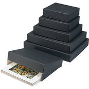 733 2022 Museum Quality Drop Front Storage Box (23 x 31 x3 , Black with White Interior)