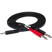 Stereo Mini (3.5mm) Male to 2 Mono 1 4  Male Insert Y Cable   3