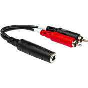 Stereo 1 4  Female to 2 RCA Male Y Cable   6