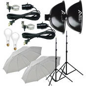 KT500U 2 Light 500 Watt Thrifty Basic Umbrella Kit (120V)