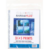 Archival Plus Print Page, Holds Eight 3.5 x 5  Prints   25 Pack