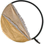 Bottletop Collapsible Reflector 5 in 1   48  Circular   Sunfire, Silver, Gold, White and Diffuser