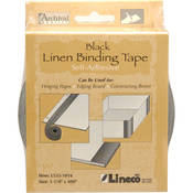Linen Tape   Self Adhesive   Black   1.25  x 400