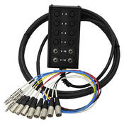 RoadMaster Series Snake 12 Channel Stagebox to Fanout Cable (8x Send   4x 1 4  TRS Stereo Phone Male Return)   100