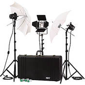 K77 3 Light 2,200 Watt Professional Interview Lighting Kit (120V AC)