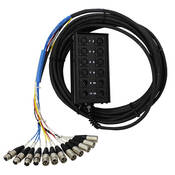 RoadMaster Series Snake 12 Channel Stagebox to Fanout Cable (8x Send   4x XLR Male Return)   50