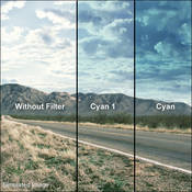 4x6  Graduated Cyan Resin Filter   Hard Edge