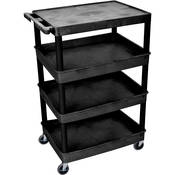 TC2111 32 x 24  Four Shelf Heavy duty Utility Cart (Black)