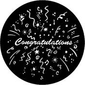 Standard Steel Gobo #7984   Congratulations   Size B 86mm