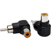Right Angle RCA Adapter   RCA Male to RCA Female (2 Pieces)