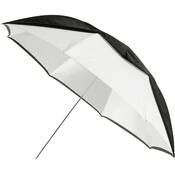 60  White Satin Umbrella with Removable Black Cover