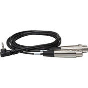 Stereo Mini Angled Male to Two 3 Pin XLR Female Y Cable   5