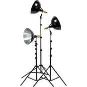 Tungsten Three Floodlight Kit with 6  Stands