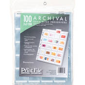 Archival Storage Page for Slides, 35mm (2x2 ), Holds 20 Slides, Top Load, Heavyweight (8 Mil), Clear Back (Binder Only)   100 Pack