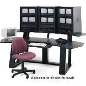 Monitoring Desk with Riser (Black)