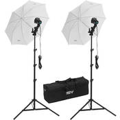 K22U A 2 Light 1200W Portable Attache Kit with Umbrellas (120 240VAC)