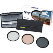 82mm Photo Essentials Kit (UV Protector, 812 Color Warming, Circular Polarizing Glass Filters & 4 Pocket Pouch)