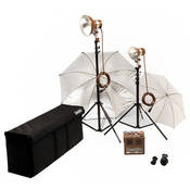 DM402 2 CC Head Kit   Includes: D402   400 W S Power Pack, 1 M90CC, 1 MW3UCC Flash Head, Umbrellas, Sync Cord, Light Stands, Case