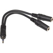Stereo Mini Male to 2 Stereo Mini Female Y Cable   6