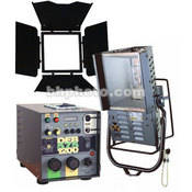 Goya Broadlight 1.2KW HMI Case Kit   consists of: 1 HMI Broadlight Head, Electronic Ballast, Cable, Barndoors, Bulb, Case   1200 Total Watts (90 265V AC)