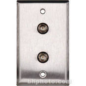 WP L1102 One Gang Wall Plate with Two Recessed Female BNC Connecters
