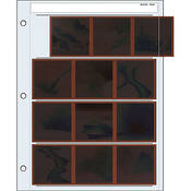 Archival Storage Page for Negatives, 6x6cm (120), 4 Strips of 3 Frames, Horizontal, (Binder Only)   100 Pack