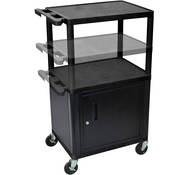 16 42  Adjustable Height LP Table w Cabinet (Black Gray)