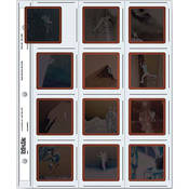 Archival Storage Page for Slides, 6x6cm (120), Holds 12 Slides, Top Load, Heavyweight (8 Mil), Clear Back   100 Pack