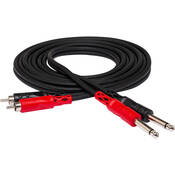 Two 1 4  Phone Male to Two RCA Male Unbalanced Cable (Molded Plugs)   3.3