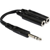 Stereo 1 4  Male to Two Stereo 1 4  Female Y Cable   6