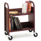 Mobile Utility Truck (28 x 13 x 24.5 ) with 2 Slanted Shelves & 2  Casters   Grey Mist