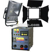 Goya Broadlight 2.5 4KW HMI System Kit   consists of: 1 HMI Broadlight Head, Electronic Ballast, Cable, Barndoors, Bulb   4000 Total Watts (95 265V AC)